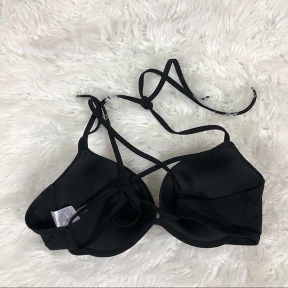 Shade & Shore Black Beaded Embroidered Bikini Top - Picture 3 of 5